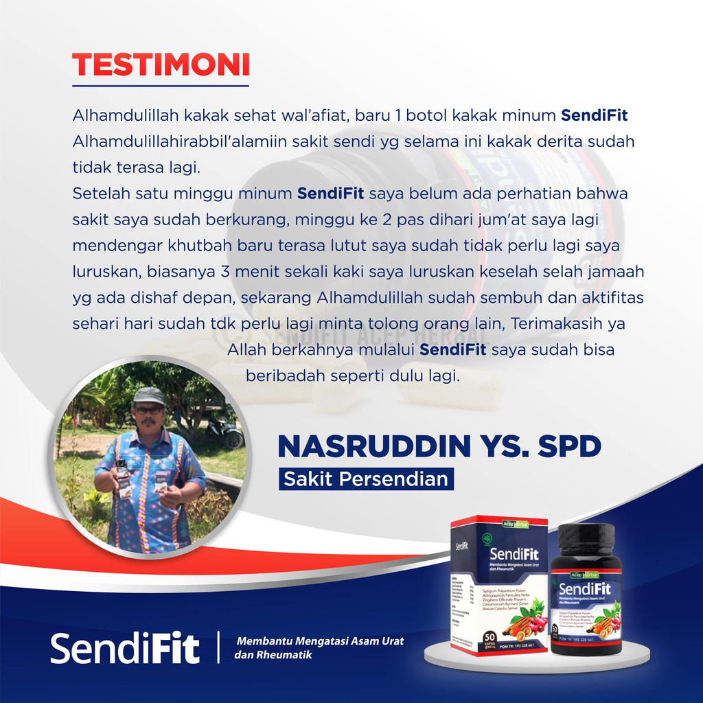 Sendifit Original Obat Herbal Asam Urat Rematik Nyeri Sendi Sakit Pinggang Dan Punggung Saraf Kejepit Patah Tulang Encok Kesemutan ORIGINAL