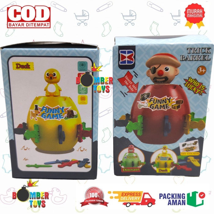 MAINAN TRIK BARREL PIRATE MINI GAME CELENGAN BAJAK LAUT BEBEK DUCK TOP