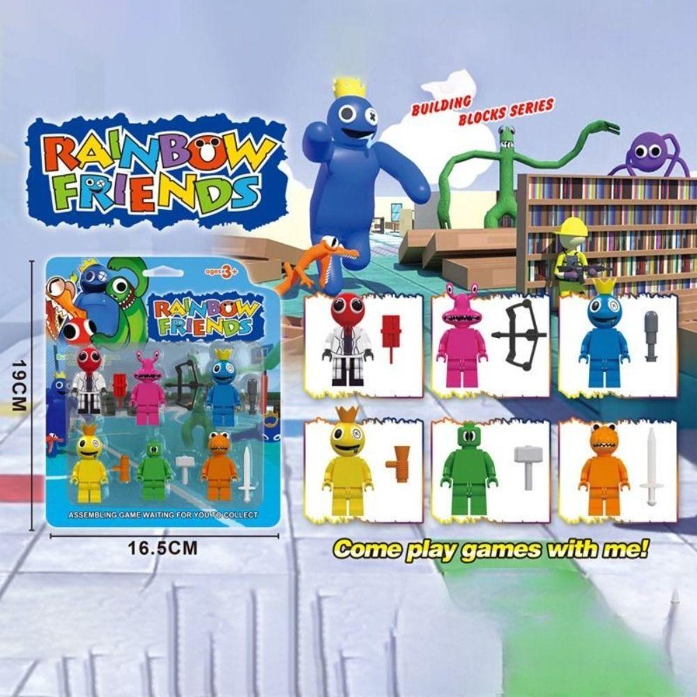 Mxbeauty Horror Game Rainbow Friends Mainan Bata Kreatif Teman Pelangi Karakter Blok Puzzle Diy Blok Bangunan Mainan Pengembangan Kecerdasan Teman Pelangi Figure Boneka