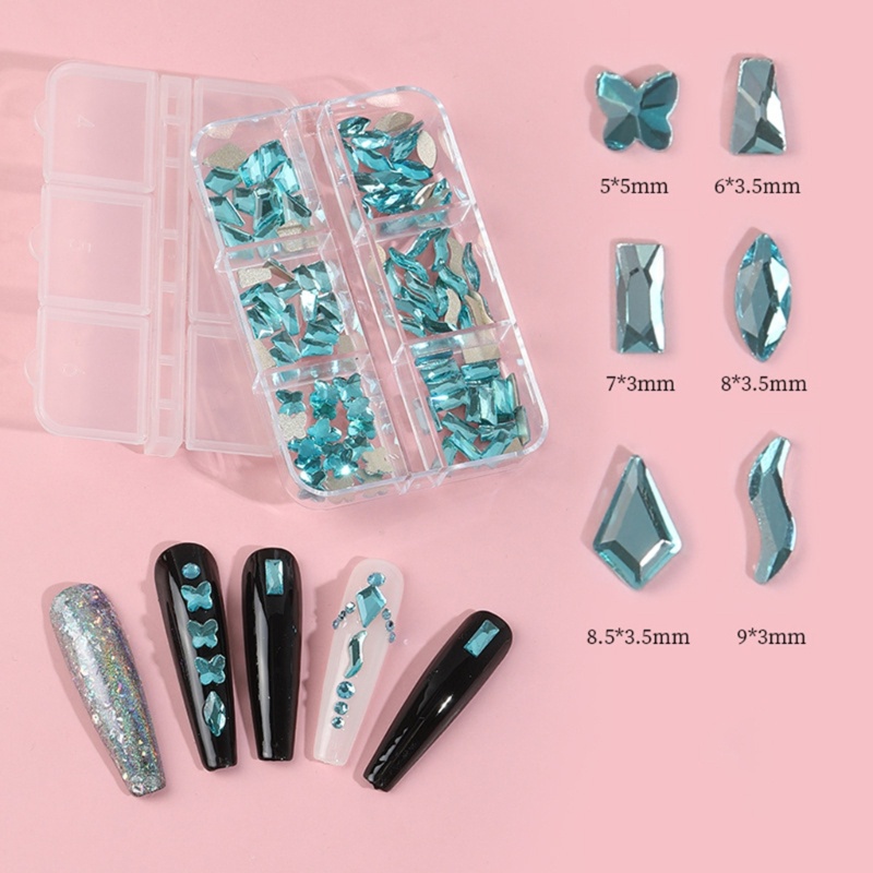 Siy Nail Art Rhinestones Kristal Kuku Bening Permata Kuku Untuk Manicure Nail Art Decor