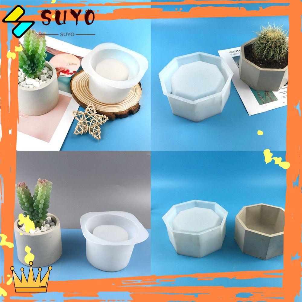 Suyo Cetakan Tray Resin Kristal Dekorasi Rumah Alat Membuat Perhiasan Casting Resin Kerajinan Pot Bunga Sukulen