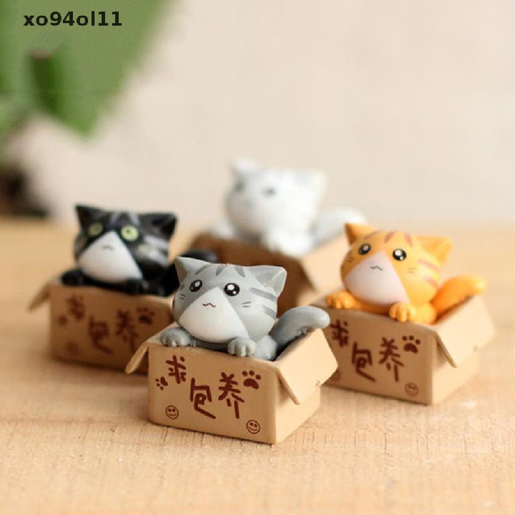 Xo 1PC/Set Lucu Mini Taman kitten Ornamen Kucing Miniatur Patung Dekorasi Kamar Rumah OL