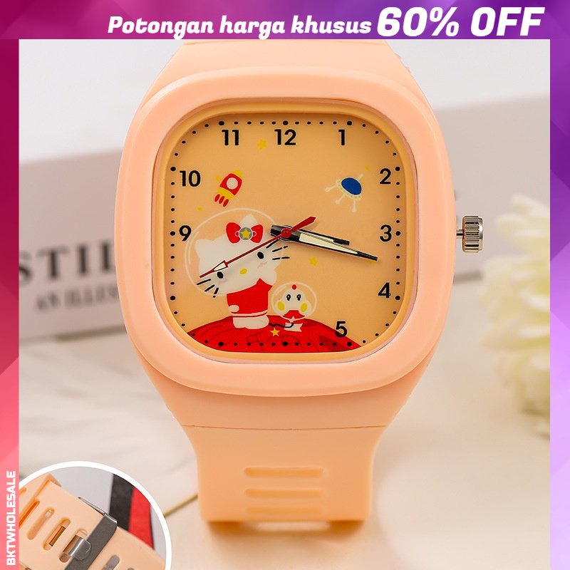 Jam Tangan Anak-anak Kitty Kecil Segar Bercahaya Jelly Cat Boys and Girls Quartz Watch