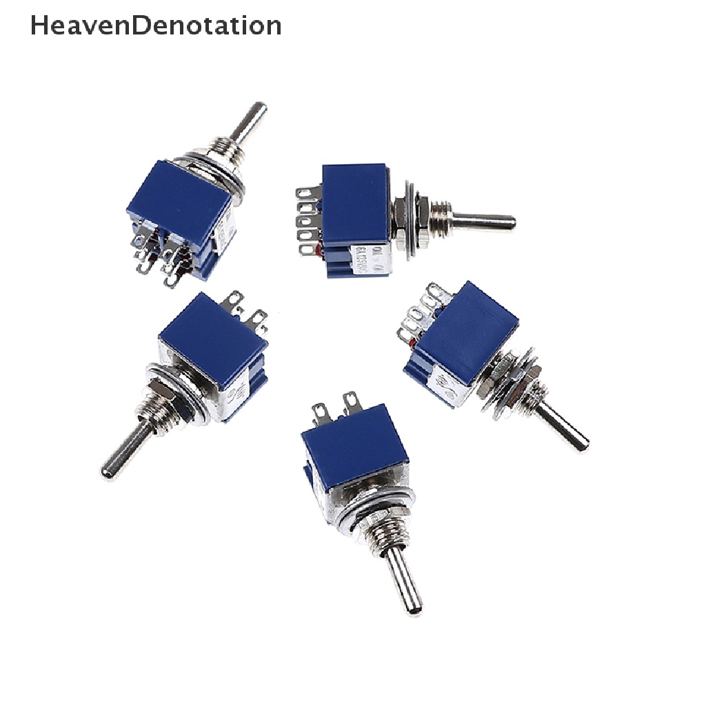 [HeavenDenotation] 5pcs 6P Saklar Toggle 6A 125VAC 6pin DPDT Saklar ON-ON Mini Toggle Baru HDV