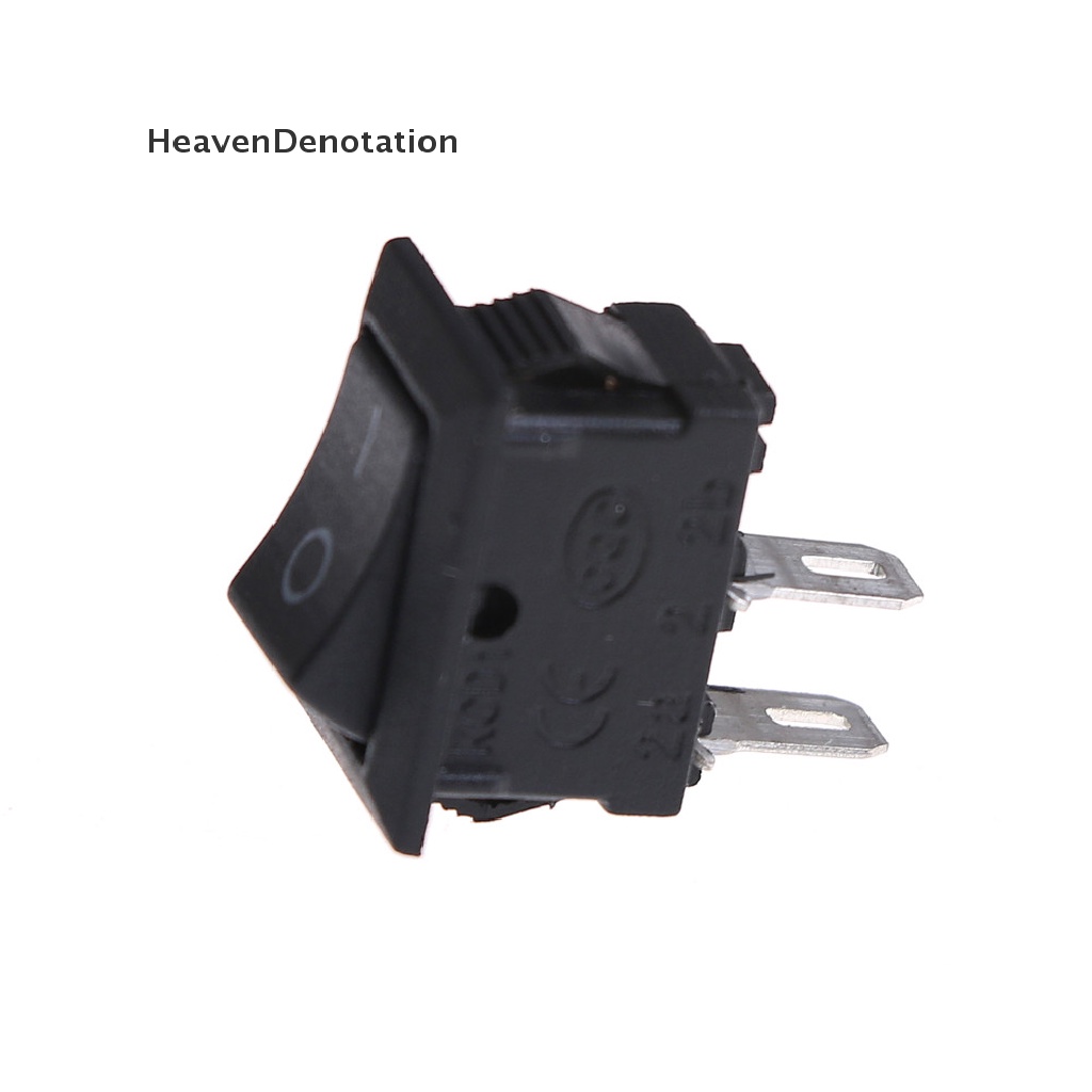 [HeavenDenotation] 10pcs 10 * 15MM Rocker Switch Hitam Kecil KCD1-11 250VAC/3A 6A 125V AC 2P Saklar HDV