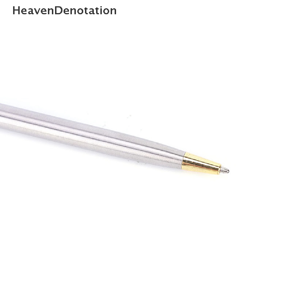 [HeavenDenotation] 1pc Pena Ballpoint Metal Alat Tulis Batang Stainless Steel Rotag Pen Ballpen HDV