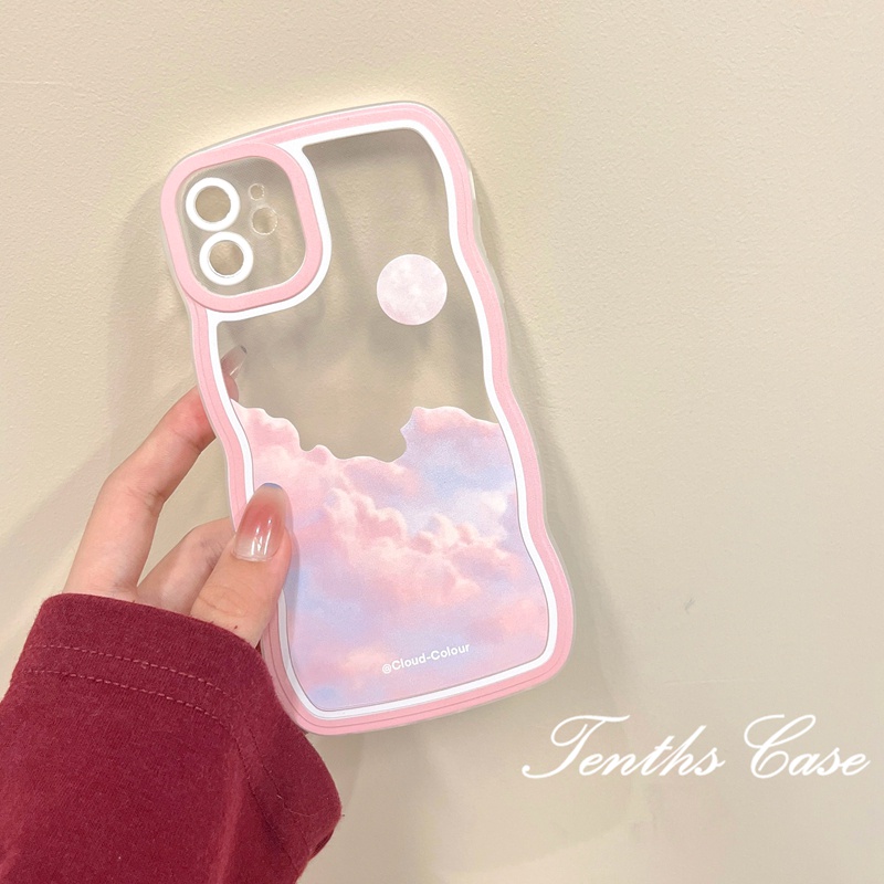 Oppo A17 A17K A57 A78 A77 A77s A76 A96 A16 A16s A16k A15 A15s A54 A74 A55 A95 A94 A93 A53 A5 A9 2020 A3s A5s Reno8T 7Z 76pro 5f11 F9Pro Wavy Edge Case Tampilan Cantik Soft Cover