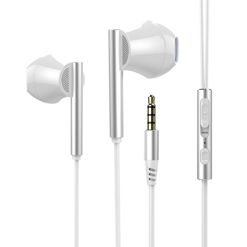 3.5mm Peredam Kebisingan Earphone Asli Kabel Dengan Mikrofon Stereo Bass In-Ear Earpiece Headset