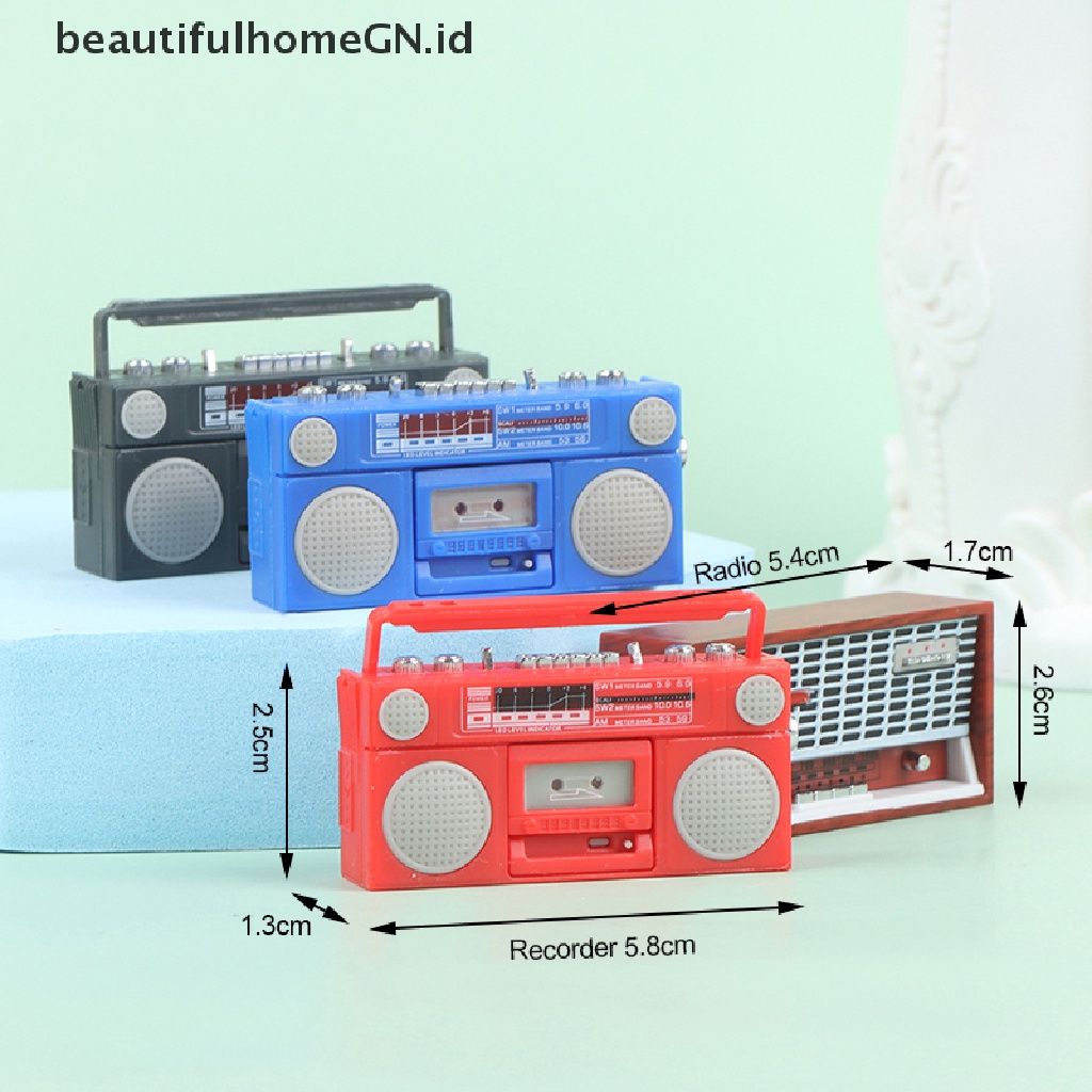 {Cantik} 1: 12rumah Boneka Miniatur Radio Model Recorder Player Mainan Boneka Furniture Decor~