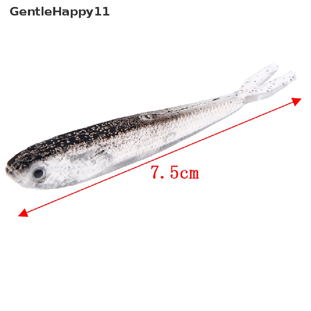 Gentlehappy 10Pcs 80Mm Lembut Memancing Umpan Tiddler Renang Umpan Buatan Tackle Ikan Kecil  Id