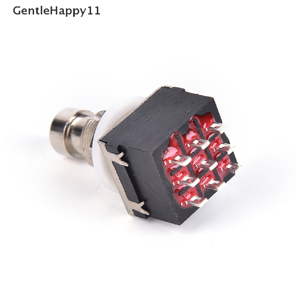 Gentlehappy 1x 9-pin 3PDT Efek Gitar Pedal Box Injak Kaki Metal Switch True Bypass black id