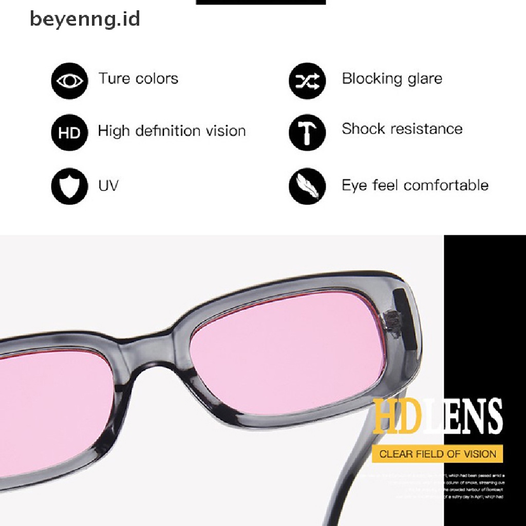 Beyen Vintage Square Sunglasses Kacamata Bingkai Persegi Panjang Kecil Wanita Fashion ID