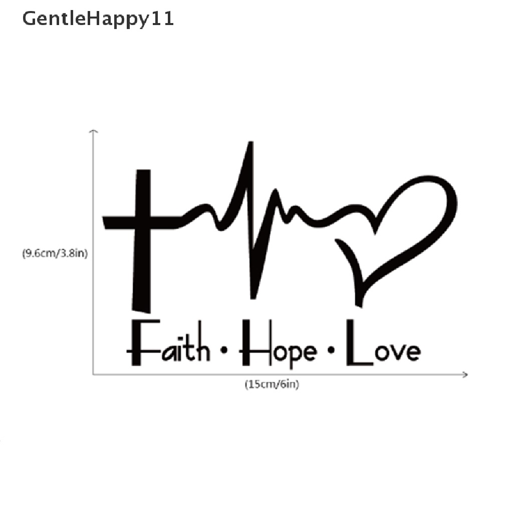 Gentlehappy Faith Hope Love Vinyl Stiker Mobil Kartun Yesus Kristen Religiou Simbol Alkitab id