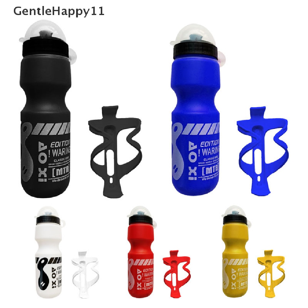 Gentlehappy 750ML Botol Minum Air Sepeda Sepeda Gunung Bersepeda+Holder Cage Rack id