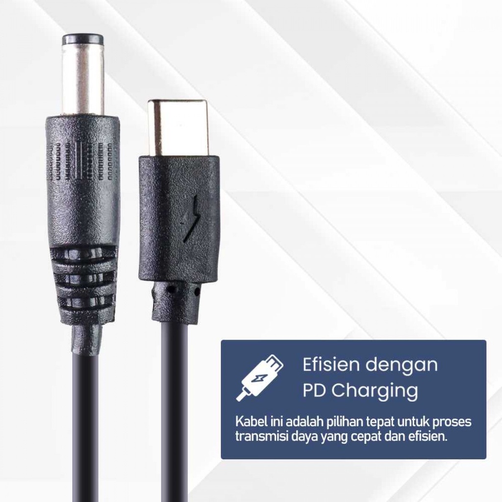 Kabel Power USB Type C to DC 5.5x2.5mm PD Charger Router CCTV
