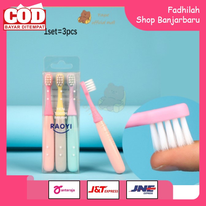 SIKAT GIGI ANAK 1-3 TAHUN HALUS/SIKAT GIGI ANAK LEMBUT SOFT TOOTHBRUSH BABY 3PCS/SET BENTUK LUCU | FADHILAH SHOP BJB