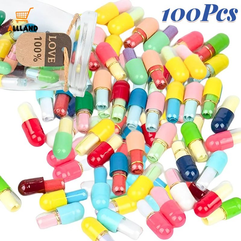 100pcs Kapsul Pesan Ekspresi Mini/Kapsul Surat Cinta DIY Best Wishes/Valentine Day Surprised Now