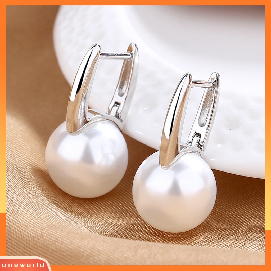 [EONE] 1pasang Anting Wanita Elegan Minimalis Retro Hadiah Mulia Kecil Berkilau Tinggi Mutiara Imitasi Gadis Anting Perhiasan Aksesoris