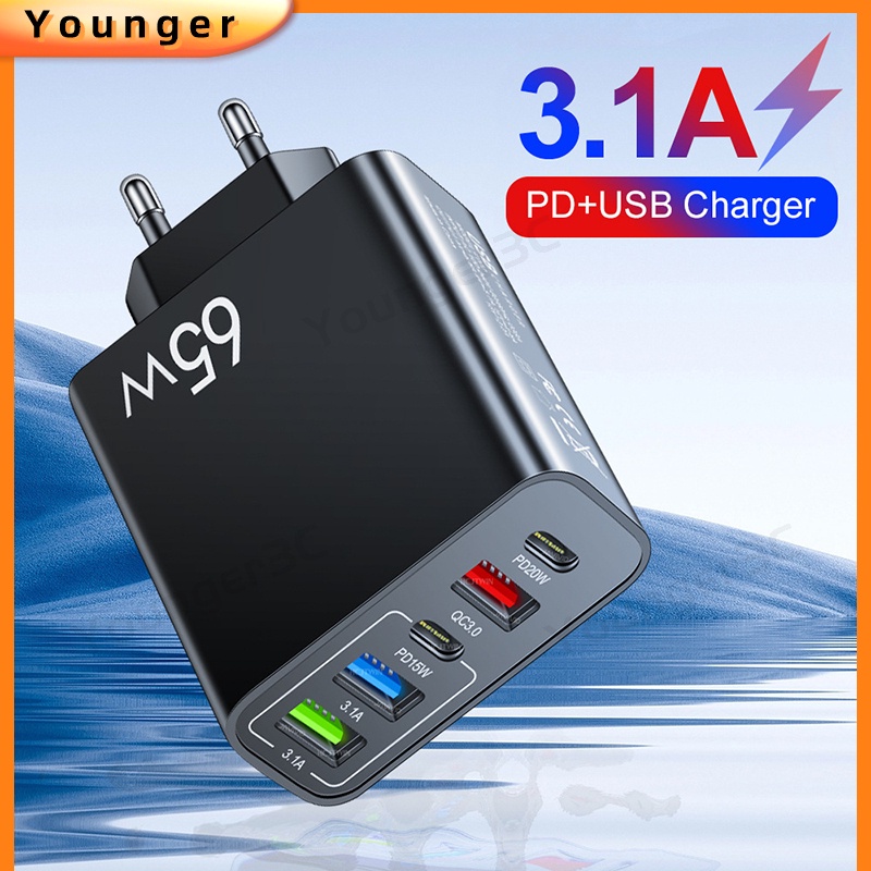 Grosir 3.1A charger Handphone 65W Multi Interface Travel adoptor charger 2PD+adaptor Cas 3USB Untuk ios Micro Tipe C