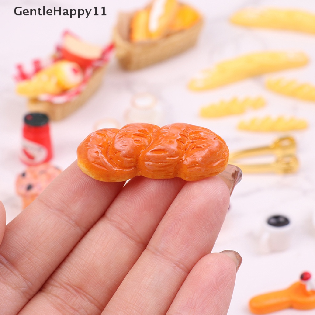 Gentlehappy1per12rumah Boneka Sarapan Mini Telur Roti Bakar Kopi Putar Dapur Restoran Akses id