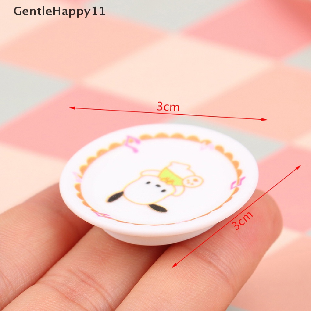 Gentlehappy 5pcs 1: 12rumah Boneka Miniatur Kartun Piring Simulasi Dapur Piring Dekorasi Mainan id