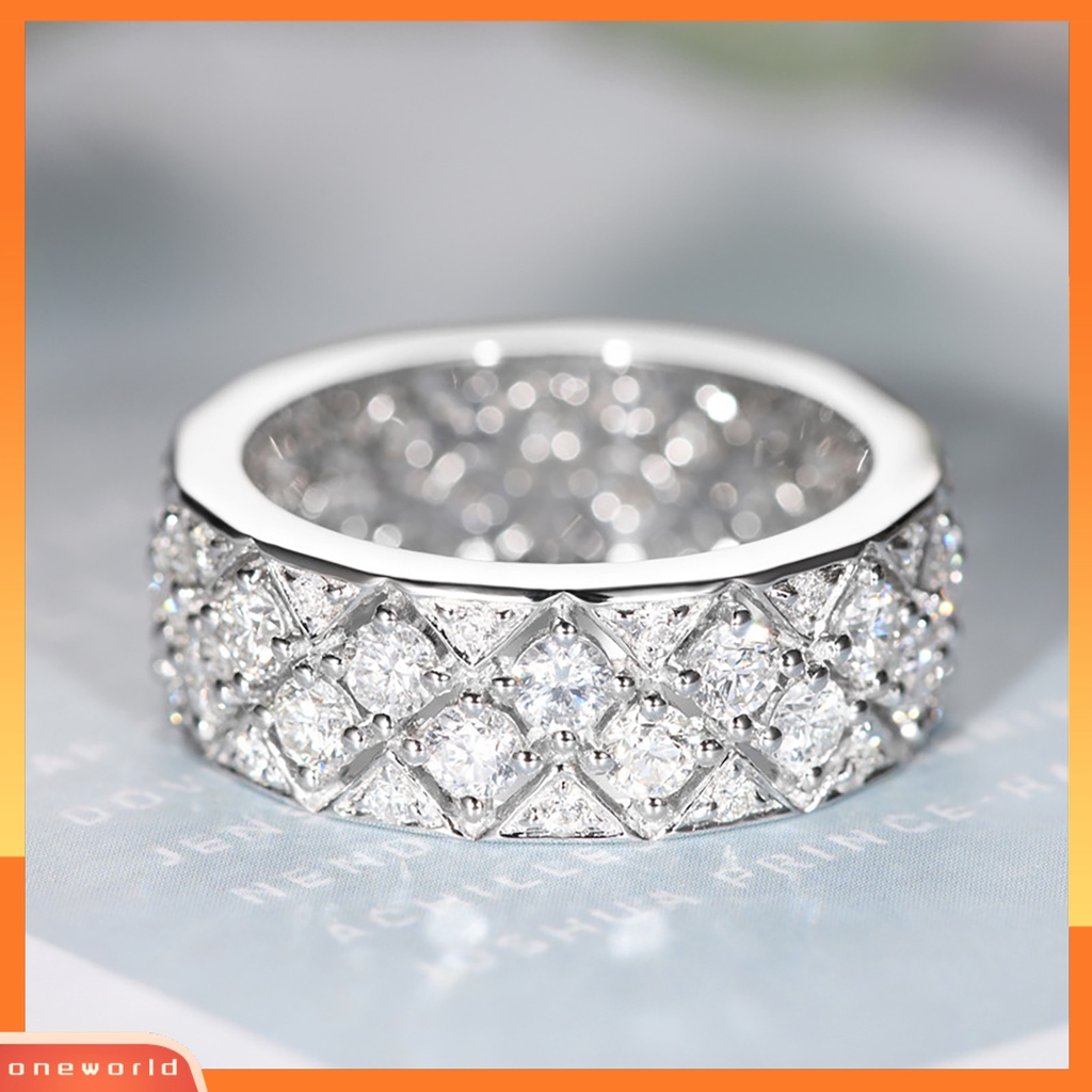 [EONE] Cincin Wanita Multi Ukuran Cincin Jari Kristal Imitasi Hias Bersinar Untuk Pakaian Sehari-Hari