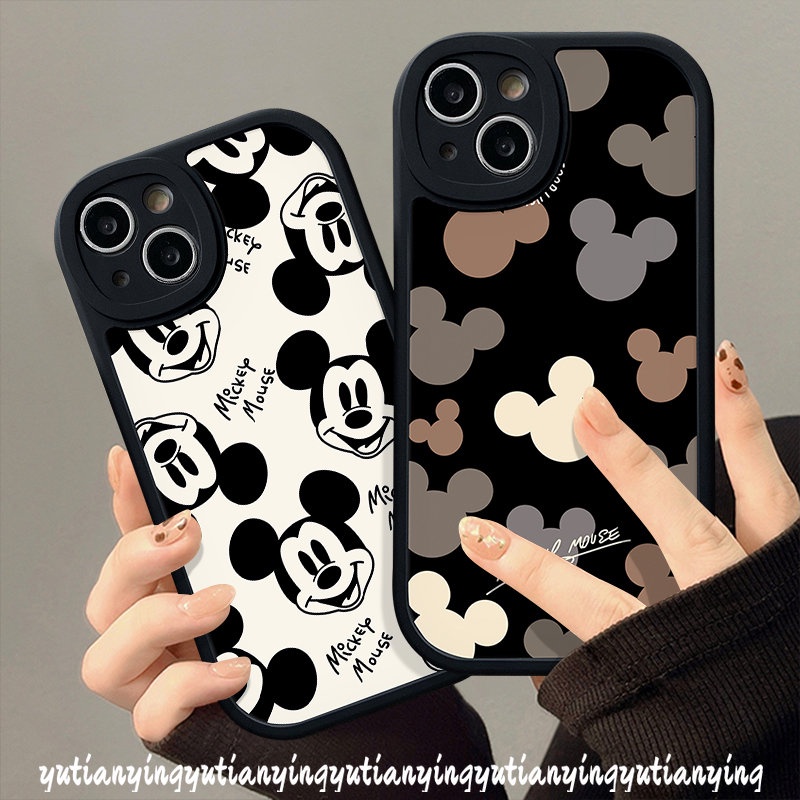 IPHONE Fashion Couple Shockporoof Kartun Disney Case Kompatibel Untuk Iphone11 12 13 14 Pro Max 6s 8 7 6 Plus X XR XS Max SE 2020 Indah Mickey Mouse Lembut Tpu Cover