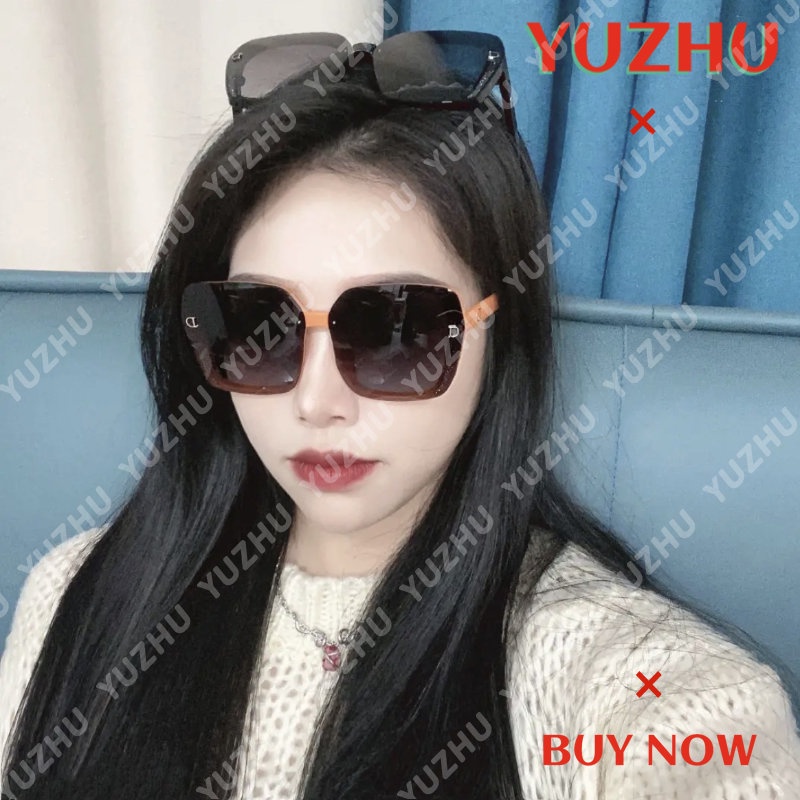 (YUZHU) Fashion D Oversized Frame Sunglasses Untuk Wanita Mode Baru Bingkai Persegi Kacamata Perlindungan UV