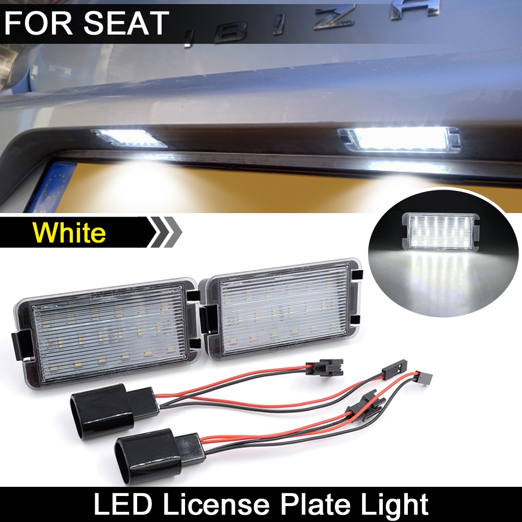 2pcs Lampu Plat Nomor Plat LED Putih Kecerahan Tinggi Lampu Untuk Kursi Altea Arosa Facelift Cordoba Ibiza Leon Toledo