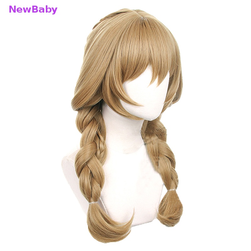 Newbaby Cosplay Genshin Impact Lisa 60cm Curly Wavy Rambut Wig Poni Pesta Halloween ID