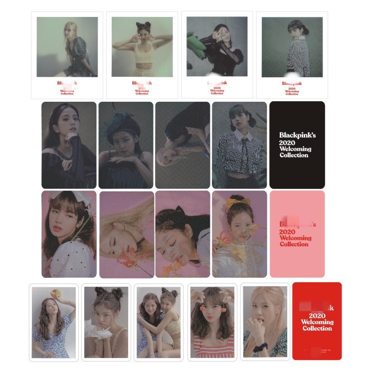 4-5pcs/set Photocard Polariod Hitam-PINK ROSE LISA JENNIE JISOO Kartu Lomo Blackpink Retro Kpop Postcards Blackpink