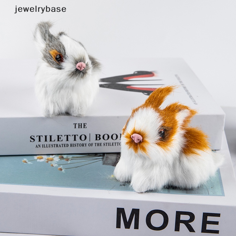 [jewelrybase] Mini Realistis Lucu Bulu Kelinci Mewah Hewan Manusia Hidup Paskah Model Kelinci Hadiah Mainan Butik