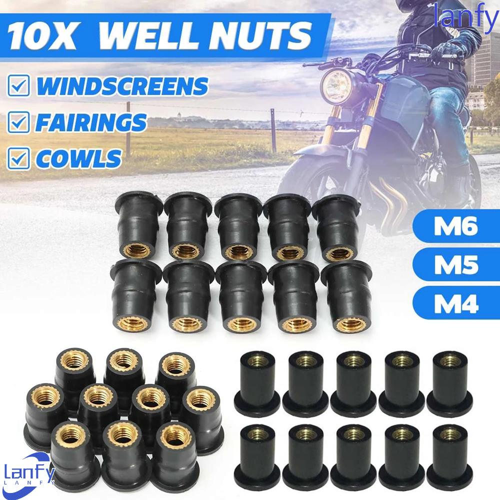 HONDA Lanfy Pengencang Kaca Depan Angin Motor Universal Aksesoris Motor Untuk Honda4 /5 /6mm Metric Wellnut Fairing Cowl Fastener M4/M5/M6