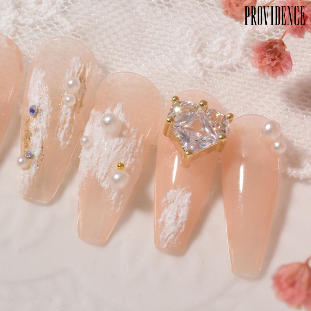 Providence Hiasan Kuku Mewah Efek 3D Gloss Cinta Hati Berlian Imitasi Perhiasan Nail Drills Untuk Salon