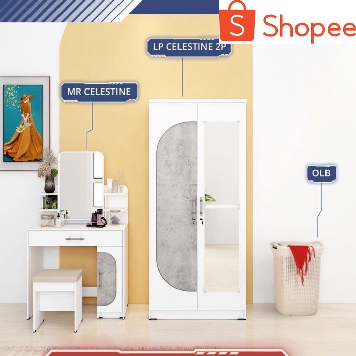 OLYMPIC PAKET KAMAR TIDUR LP CELESTINE 2P+MR CELESTINE