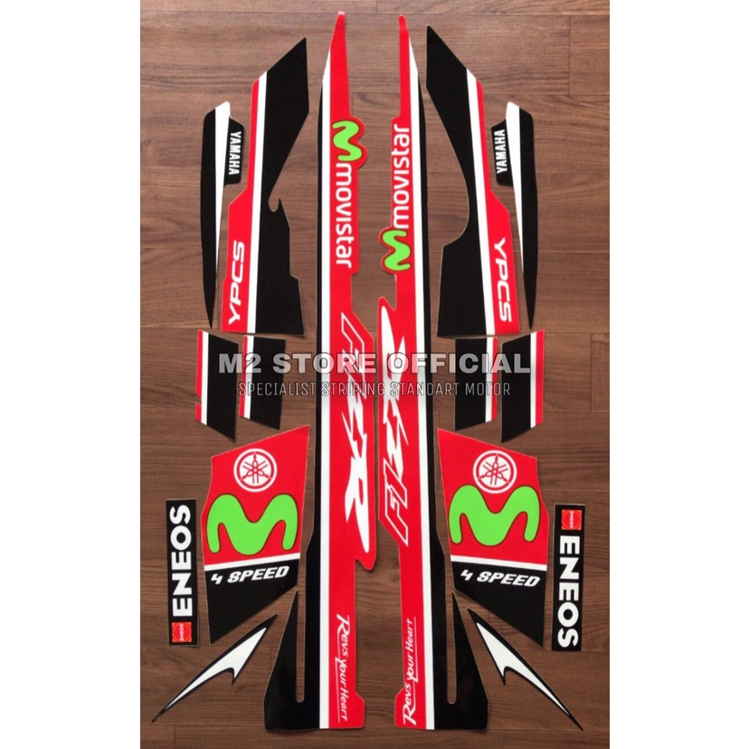 Striping list lis body motor Yamaha fiz r Fiz R movistar merah sticker stiker fiz f1z r standar berk