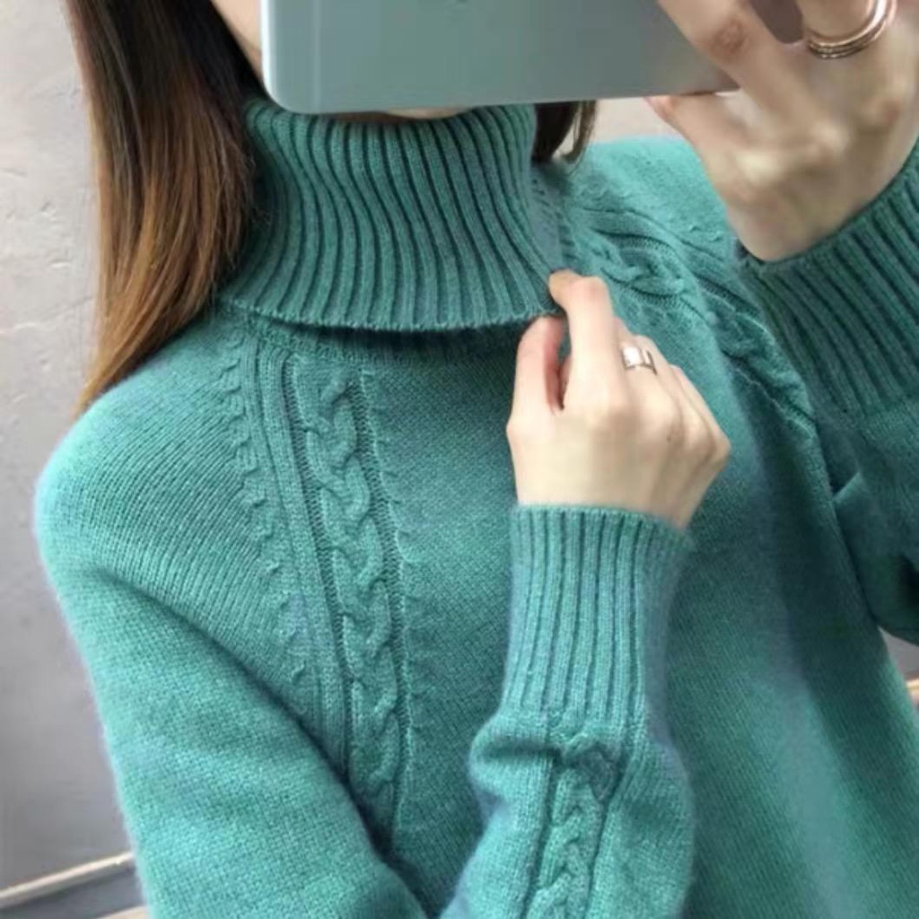 IMPORT WOMAN SLIM TURTLENECK KNIT TOP BELLA WINTER AUTUMN OUTFIT BAJU RAJUT WANITA MUSIM DINGIN