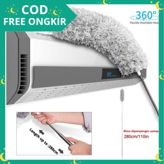 PROMO - KEMOCENG TARIK kemoceng bulu microfiber gagang panjang kemoceng fleksibel magnet debu K030