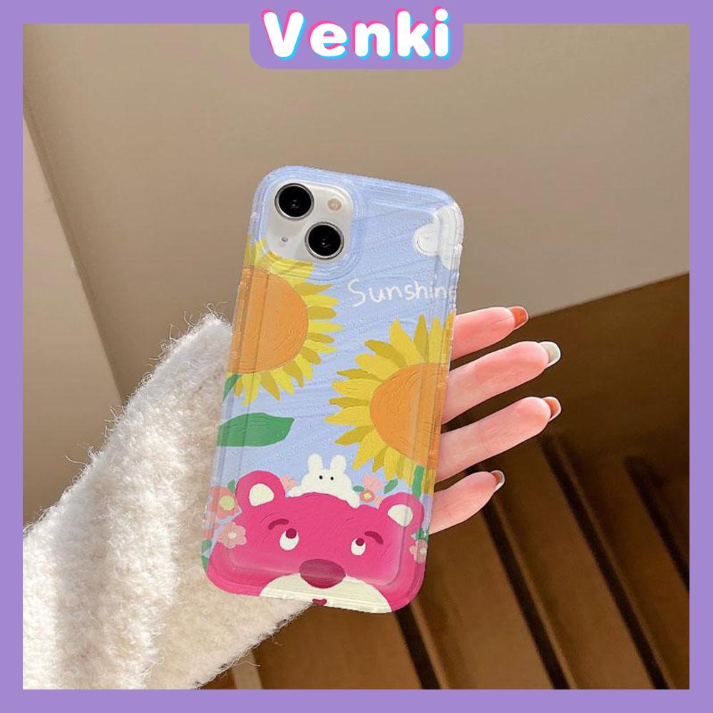 VENKI -For 11 iPhone Case Clear Case TPU Soft Case Airbag Shockproof Cute Oil Painting Bear Compatible with iPhone 14 13 Pro Max iPhone 12 Pro Max 11 7Plus 6Plus XR xs 7 8 Plus