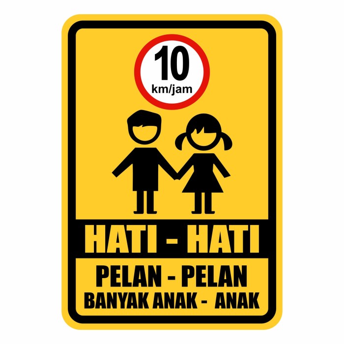 

Rambu Hati - Hati banyak Anak - anak 45cm x 30 cm plat akrilik 10km kecepatan