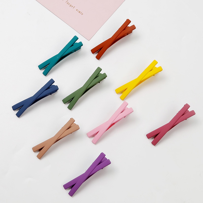 MONSOON - D6134 Hair Pin Cross F5109 / Jepit Rambut Gaya Korea Matte Warna Warni / Jepit Rambut Silang Warna Warni / Korean Hairclip