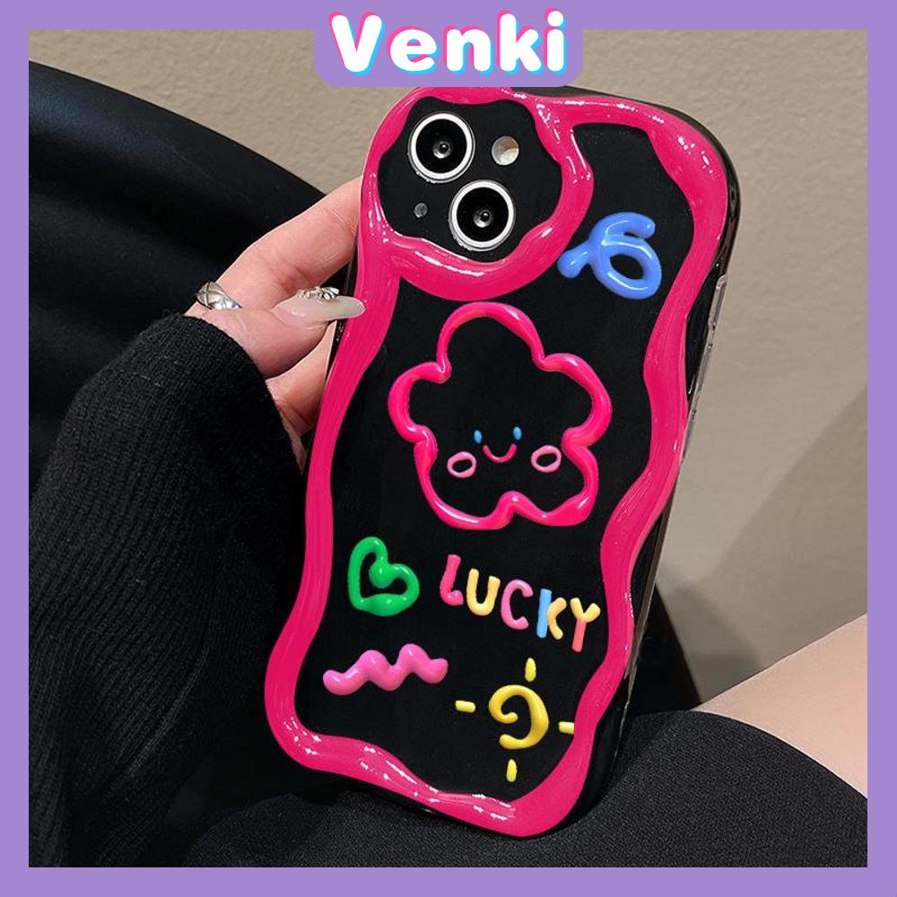 VENKI - For iPhone 11 iPhone Case 3D Curved Edge Wave Glossy Black TPU Airbag Shockproof Camera Cover Purple Bunny Compatible with iPhone 14 13 Pro max 12 Pro Max xr xs max 7Plus