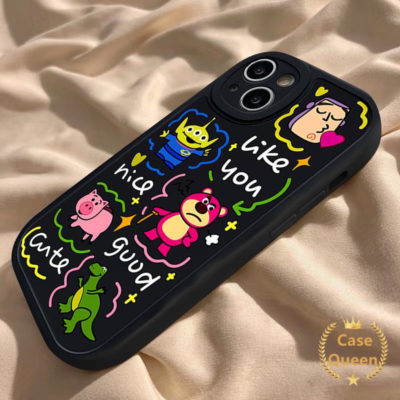 Lovely Pig Kartun Toy Story Alien Phone Case Kompatibel Untuk IPhone XR XS X Max7 6 6s 8plus 11 13 12 14 Pro Max 7Plus SE 2020 Cute Strawberry Bear Manyo Soft Tpu Cover