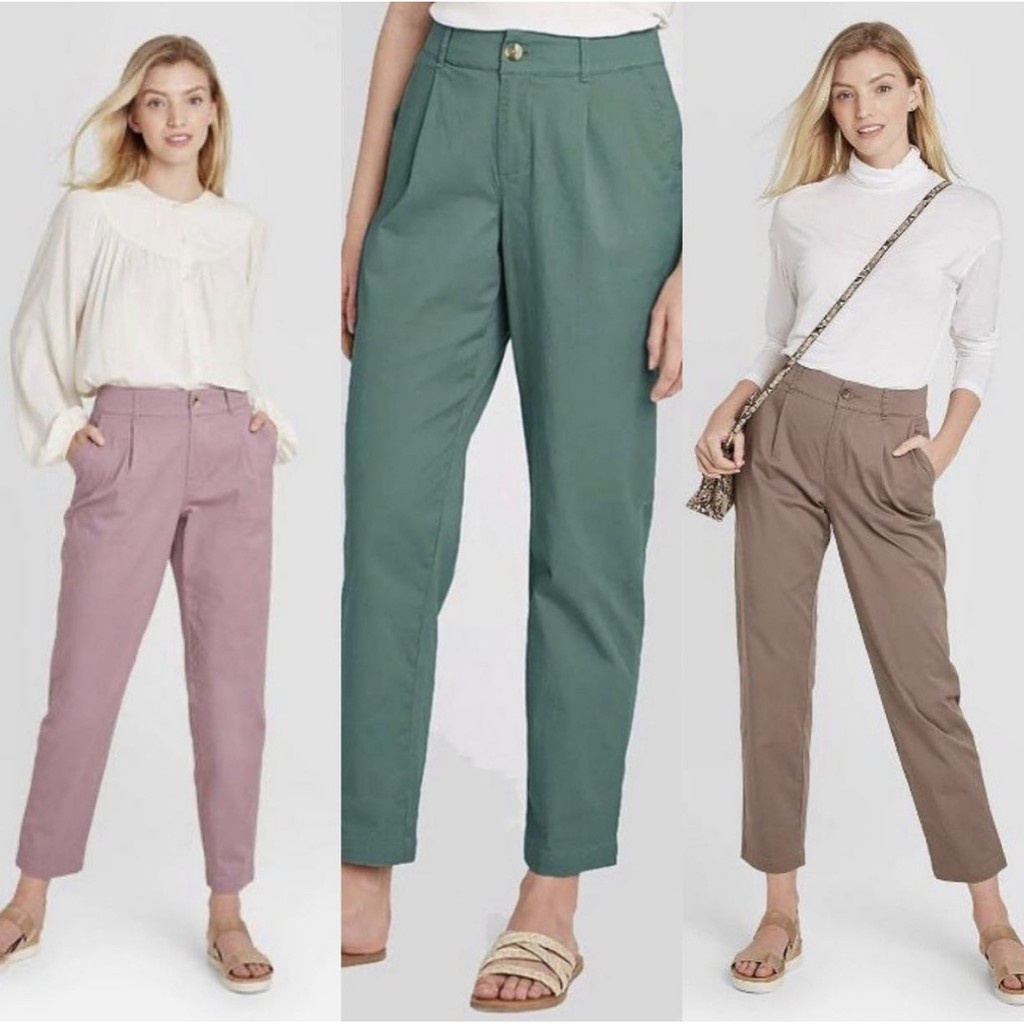 [ALL SIZE] A.NEW.DAY Highrise Casual Pants - Celana Casual / Celana Baggy / Celana Bahan Wanita Bran