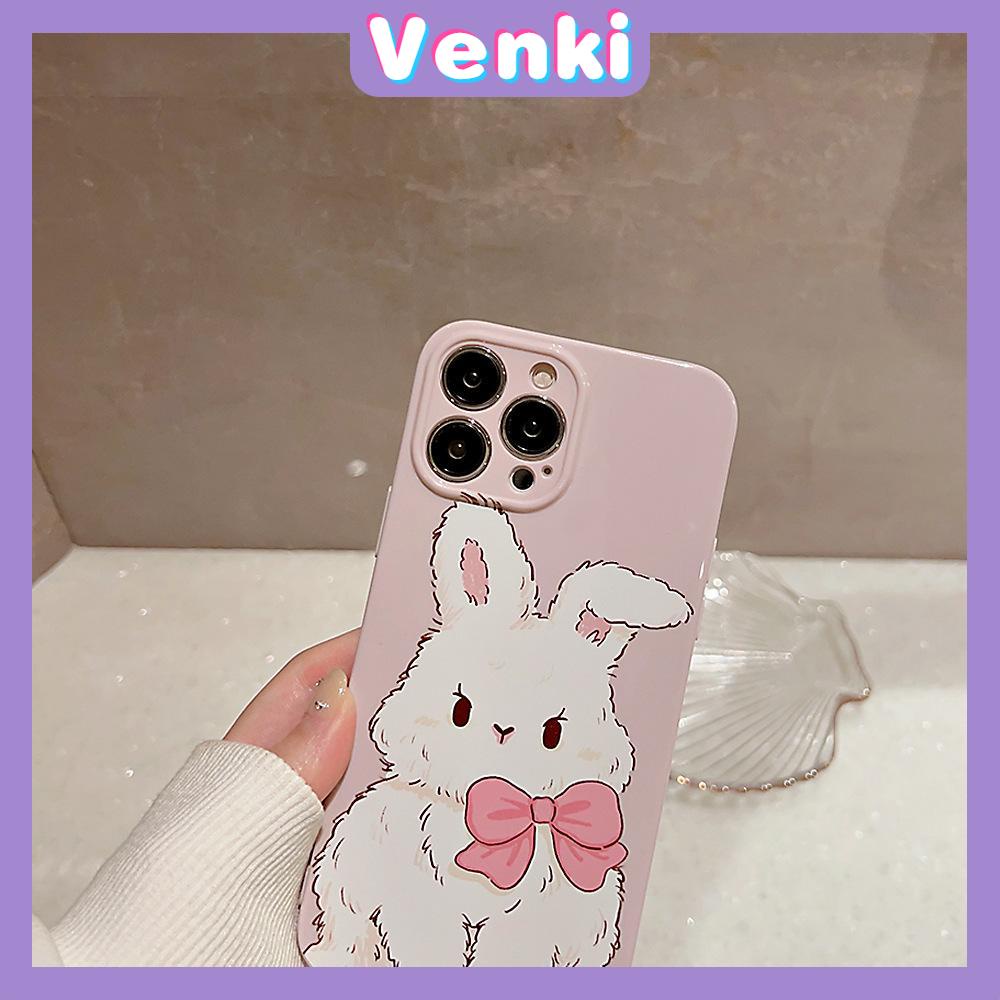 VENKI - For iPhone 11 iPhone Case Cream Glossy Soft Case TPU Shockproof Camera Cover Protection Cute Bunny Compatible with iPhone 14 13 Pro max 12 Pro Max xr xs max 7Plus 8Plus