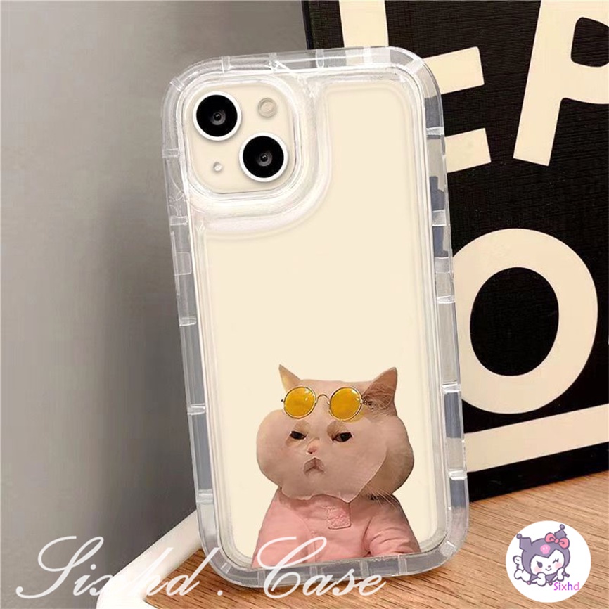 IPHONE Kompatibel Untuk Iphone14 13 12 11 Pro Max SE 2020 X Xr Xs Max8 7 6 6s Plus Masker Wajah Kucing Lucu Anjing AirBag Case Lembut TPU Shockproof Cover Pelindung