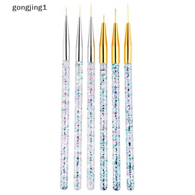 Ggg 3Pcs Acrylic French Stripe Nail Art Liner Brush Set Tips Manicure Paing Tools ID