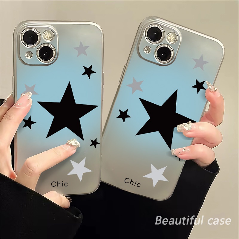 IPHONE Star Soft Case Kompatibel Untuk Iphone14 13 12 11 Pro Mini XS Max Casing Ponsel XR X8 7 6S+Plus Electroplate TPU Silikon Shockproof Cover