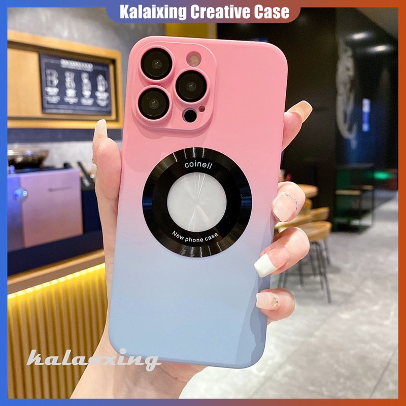 Casing Ponsel Magnetik Warna Gradasi Untuk IPhone 14 Pro Max13 Pro Max11 Dengan Film Perlindungan Lensa