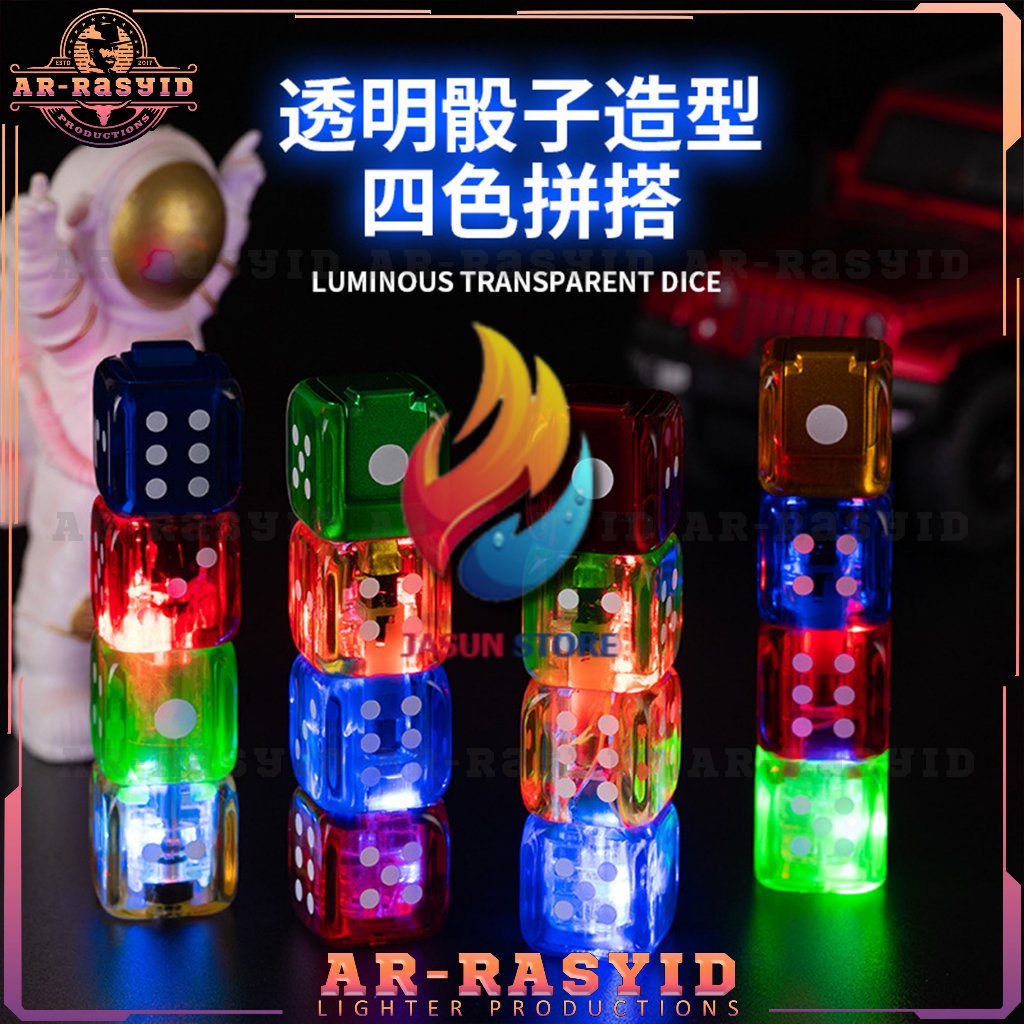 BISA COD! Korek Api Bara Gas Dadu Dice Lighter LED AW-761 2227 TERBARU